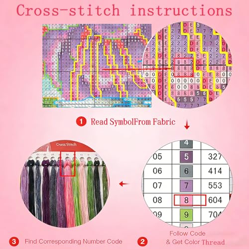Tiwabb Easter Egg Stamped Cross Stitch Kits for Adults Beginners with Frame - color: Easter Cross Stitch with Frame