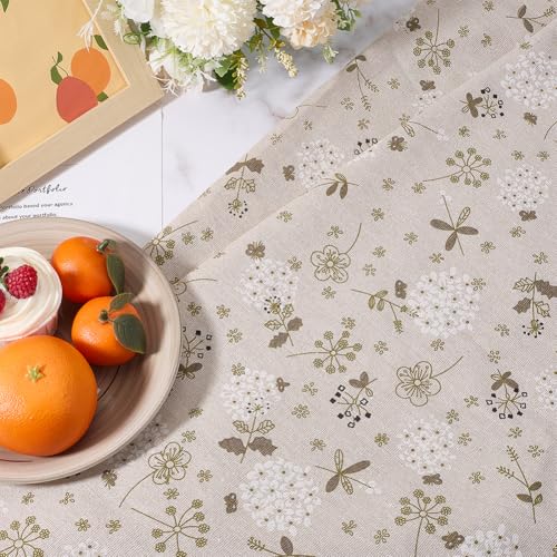 1 Yard 63 Inch Mixed Color Floral Cotton Linen Fabric Flowers Rectangle Fabric for Sewing Making Quilting DIY Home Decoration Beginners Craft Supplies - size: 1600MM, style: Green Flower