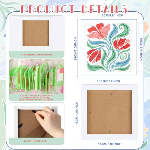 Trandraft Holiday Small Diamond Art Kits for Adult, 13 Pcs, Flower - style: Flower