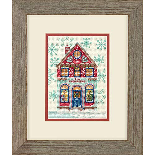 Dimensions 70-08988 Holiday Home Counted Cross Stitch Kit, 14 Count Ivory Aida, 5" x 7"