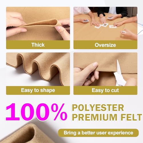 XSEINO Tan Felt Fabric 180" X 36 "(5 Square Yards), 1.4 mm Thick Soft Felt Fabric Sheet for Crafts, Yellow Series Colors Soft Nonwoven Fabric, Fit for Decoration, Sewing, DIY Crafts - color: Tan, size: 5 yard pre cut
