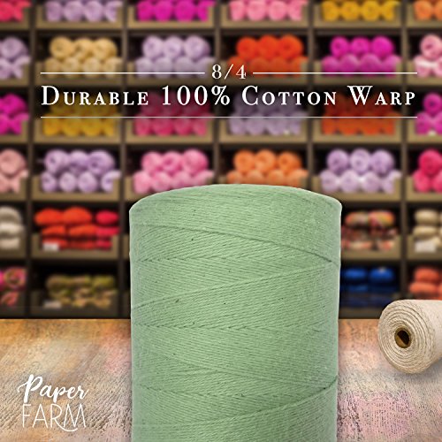 100% Cotton Loom Warp Thread (Aqua Green), 8/4 Warp Yarn (800 Yards), Perfect for Weaving: Carpet, Tapestry, Rug, Blanket or Pattern - Warping Thread for Any Loom - color: Aqua Green
