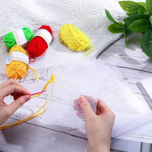 Allazone 30 PCS 7 Count Plastic Mesh Canvas Sheets 5.43 X 5.43 Inch Plastic Canvas Embroidery Crafting Acrylic Yarn Crafting Knit Crochet Projects Make Dividers - color: 30 PCS - Standard