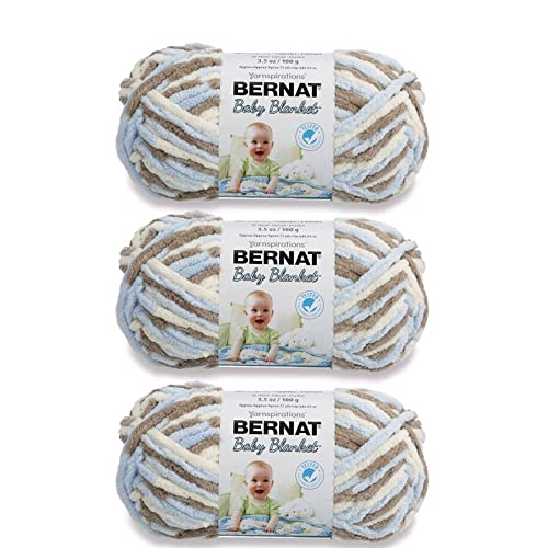 Bernat Baby Blanket Yarn for Crocheting Soft, Little Cosmos, 3-Pack - color: Little Cosmos, size: 3 Pack, style: Baby Blanket