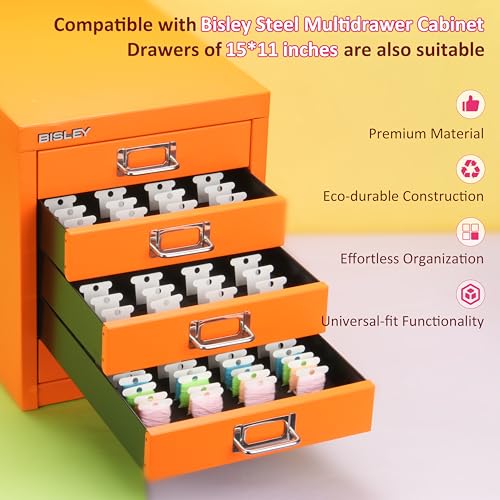 3 Packs DIY-Cut EVA Foam Insert with 300PCs Embroidery Floss Bobbins, Embroidery Floss Organizer for Bisley MultiDrawer Cabinet or 15*11-inch Multi-drawer Cabinet, Cross Stitch Storage, Set of Sewing