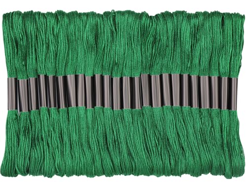 24 Skeins Green Embroidery Floss, Embroidery Cross Stitch Thread - color: Green