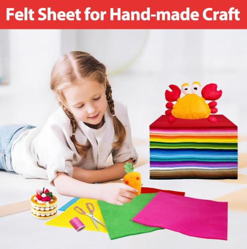 120 Pcs Soft Felt Squares Sheets Bulk, 12"x12", 1.4MM Thick