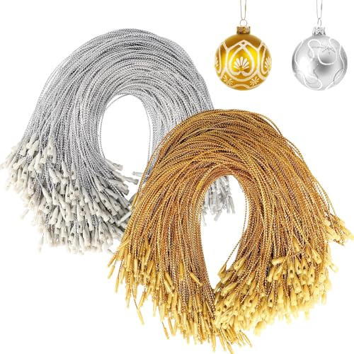 JUNEBRUSHS 600Pcs Christmas Ornament Hooks, Ornament Hangers with Snap - color: Gold Silver