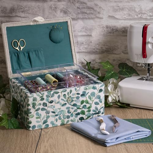 Hobby Gift Medium Sewing Box Organiser - color: Eucalyptus