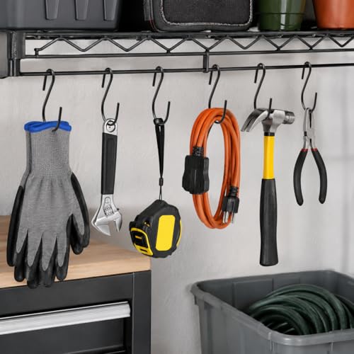 40PCS 1.7 Inch Black S Hooks Mini Small S Hooks for Hanging - size: 1.7 Inch