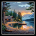 Fanxvivy Counted Cross Stitch Kits for Adults 11CT Unprinted Cross-Stitch Patterns Embroidery Kits Easy Cross Stitching Needlepoint Kits&Swan by the Lake Home 18x18 inch - color: DIY-craft16