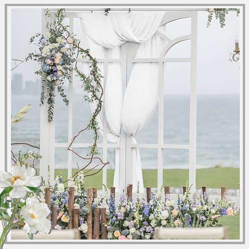 Horbaunal White Chiffon Fabric by The Yard, 1 Yard Precut Sheer Fabric - color: White, size: 1 Yard