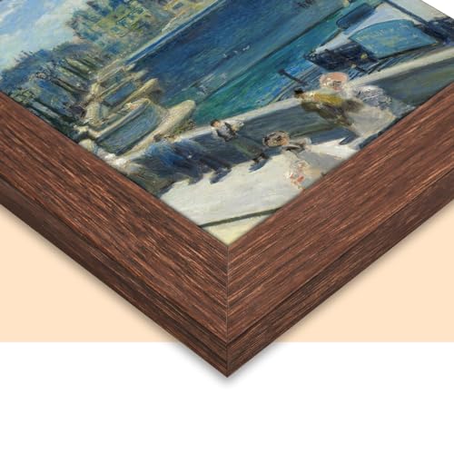 Solid Wood 22x28 Frame - Single Frame, Rustic Walnut 22 x 28 Poster Frame for Artwork, Puzzles, Photos and Movie Posters Picture Frames - size: 22" x 28"