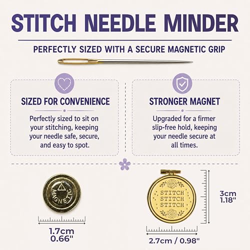 The Quilted Bear Magnetic Needle Minder, Small, Cross Stitch Hoop - color: Cross Stitch