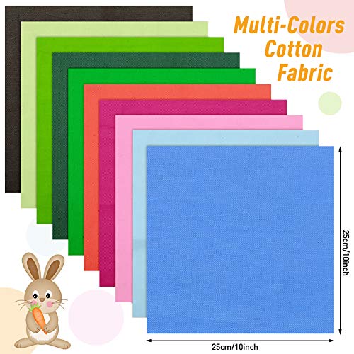 Macarrie 40 Pcs 10 x 10 Inch Cotton Fabric Squares Crafts Fabric Quilting Patchwork Bundles Multicolor Squares Sewing Craft Precut Materials Scrap for DIY Craft Holiday Cloths Handmade(Classic Color)