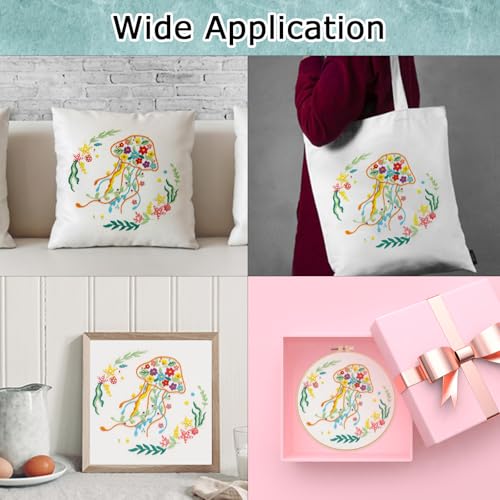 Louise Maelys Jellyfish Embroidery Kit for Beginners Adults - color: Jellyfish
