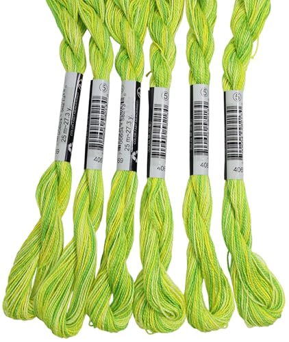 KCS 162 Yards(150 Meters) Mercerized Pearl Cotton Crochet Needlepoint Thread,Size 5,6 skeins,4069 - color: 4069