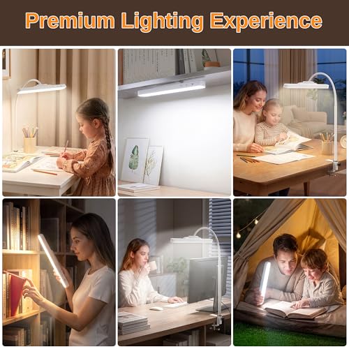 ShineTech Rechargeable Desk Lamp for Home Office,Magnetic Clip On Desk Lamp