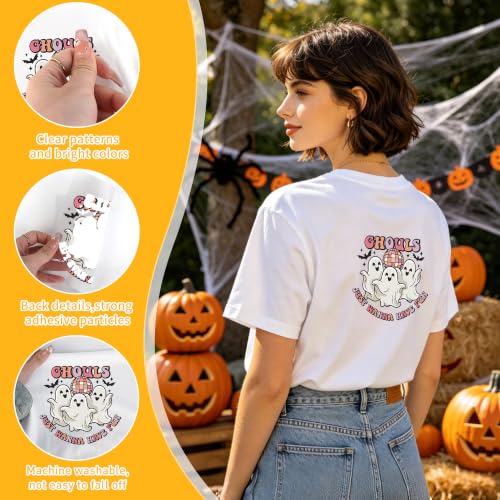 Retro Ghost Halloween Iron on Transfers 20 Pcs - color: Retro Ghost Halloween