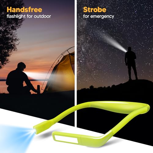 Neck Book Light, Rechargeable Reading Light, 3 Colors Dimmable - color: Lime