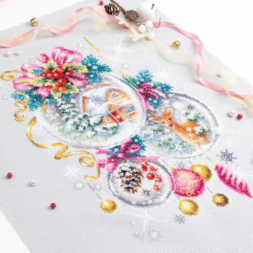 Wizardi Counted Cross-Stitch Kit A Christmas Fairy Tale 100-247 Magic Needle. Counted Cross Stitch for Beginners and Advanced - color: A Christmas Fairy Tale