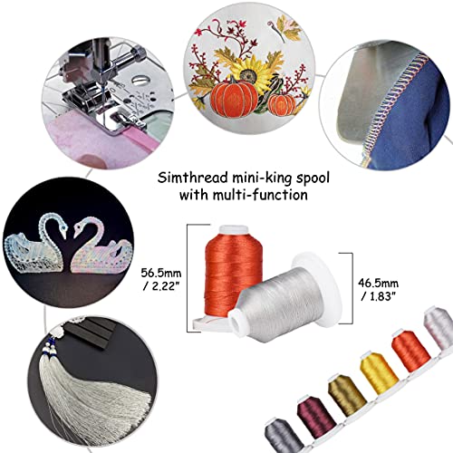 Simthread Embroidery Thread with Storage Box - 800 Yards/Spools - color: Neutral Colors