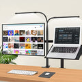 iZELL Desk Lamp, [2 LED Tube] Desk Lamps for Home Office with Clamp, Flexible Gooseneck LED Book Light, Easy Clip on Reading Lights for Bedrooms Beside Table Headboard College Dorm Bed Room - Black - style: 2 LED Lamp