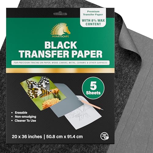 MyArtscape Graphite Transfer Paper 20 x 36 in Black 5 Sheets