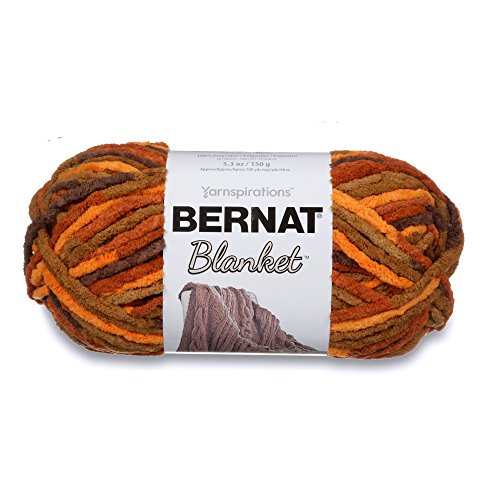 Bernat Blanket Super Bulky Yarn, 5.3oz, Guage 6 Super Bulky, Fall Leaves - color: Fall Leaves, size: Small Ball