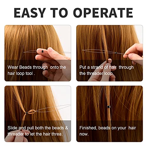 NEWISHTOOL Stainless Steel Hair Extension Loop Tool Kit Beads Device Tool - color: Black