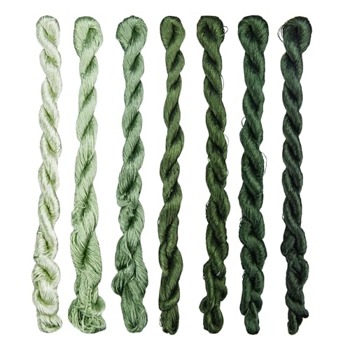 Natural 100% Silk Thread, Handmade Embroidery Thread Silk Floss 7 Colors 110m Each (15) - color: 15