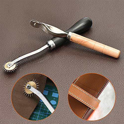 Lunarm Tracing Wheel Sewing Tool 3pcs Steel Needle Point Tracing Wheel - color: Black Wood Yellow