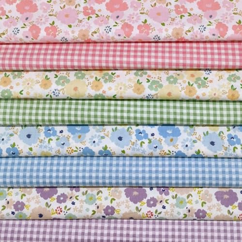 Cotton Fabric DIY Making Supplies Quilting Patchwork Fabric Fat Quarter Bundles DIY for Quilting Cotton Patchwork Cushions (Flowers Square, 20" x 20") - color: 7pcs Flowers Square, size: 20" x 20"