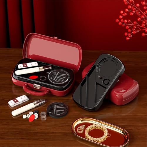 FKOG Retro Green Sewing Project Kit, 151 Pcs Sewing Kit with Portable Retro Hard-Shell Case, 18 Multicolor Thread Spools, Needles, Buttons, and Accessories (Used Green) - style: Used Green