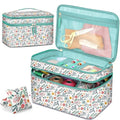 FINPAC Double-Layer Sewing Accessories Storage and Organizer Case Bag - color: Spring Bloom