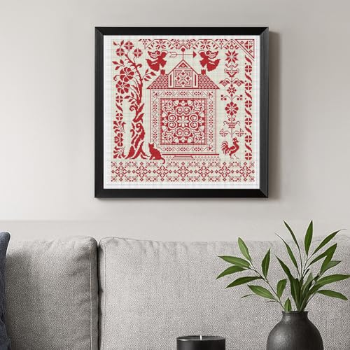 FREEBLOSS 11CT Cross Stitch Kits 18x18in Country House Theme