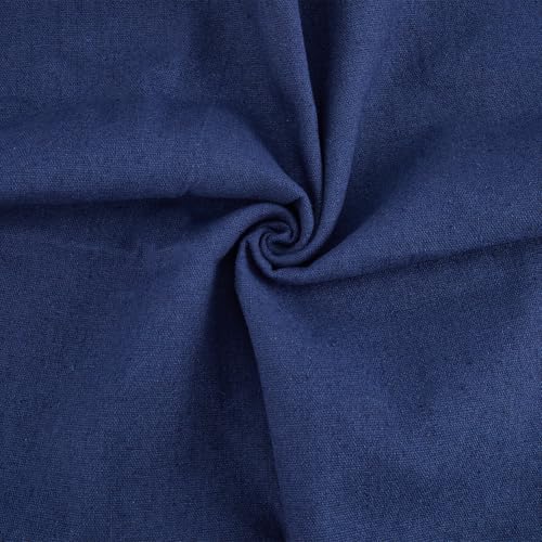 59 Inch Navy Blue Linen Cotton Quilting Fabric by The Yard Canvas Embroidery Tape Blend Cloth Material Needlework Fabrics for Sewing Making Napkins Upholstery Garments Decor Crafts Supply - color: Navy Blue, size: 1500x1000mm