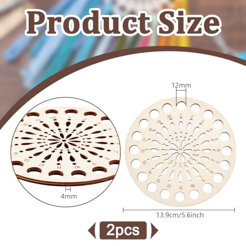 PH PandaHall 2pcs Wooden Embroidery Floss Organizer Cross Stitch Thread Holder, 20 Positions Round Flower Thread Organizer Threads Sorter Cross Stitch for Craft DIY Sewing Supplies, 5.5 inch