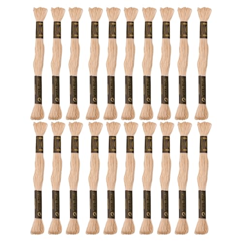 24 Skeins Embroidery Cotton Floss is 100% Egyptian Long Fiber Cotton of 8.75yds Each Cotton Cross Stitch Thread for Hand Embroidery DIY Creation and Friendship Bracelet String. (24, Misty Rose) - color: Misty Rose