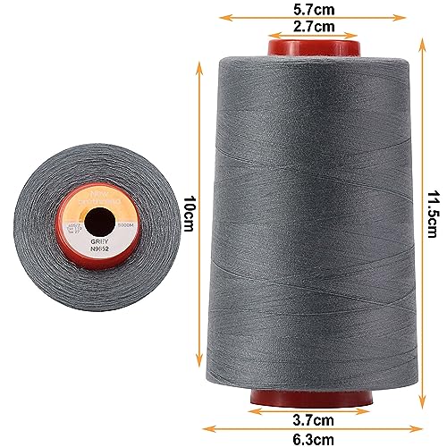 New brothread 4 Large Cones All Purpose Polyester Thread -Grey - color: 4xGrey
