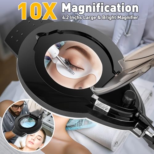 2200 Lumens Mag Lamp for Estheticians, 2-in-1 Magnifier Floor Light - color: Black