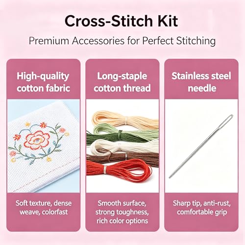 KYOQFVN 6 Pack Bookstore Cross Stitch Kits for Beginners, 11CT Book Needlepoint Cross-Stitch Patterns Dimensions Needlecrafts, Embroidery Kits Arts and Crafts for Home Wall Decor - color: SZXSD01-SZXSD06