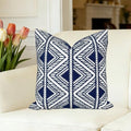 Slow Cow Embroidered Throw Pillow Cover 18 x 18 Inch Navy Blue - color: Navy Big Triangle, size: 18" x 18" (Pack of 1)