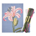 Howie's Needlepoint Flower Needlepoint Kits, 18CT Printed Embroidery Pattern Starter Kits, Stamped Patterns Canvas Kits(Pink Lily,5x7inch) - color: Pink Lily