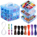 Peirich Jewelry Making Bead Kits, Includes 44 Embroidery Floss with 3-Tier Organizer Storage Box with Threads, Over 4900 Beads for Friendship Bracelets, Jewelry Making Christmas Birthday Gift (Blue) - color: Blue