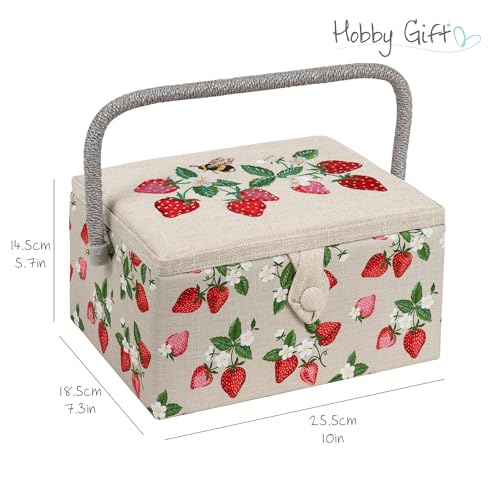 Hobby Gift Medium Sewing Box Organiser - color: Strawberries