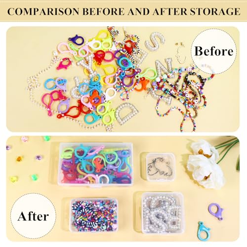 12 Pieces Transparent Plastic Jewerly Display Cases, Small Organizer Box for Bead, Crafts, Ear Plugs, Eye Lash, Perler (2.12 x 2.12 x 0.78 Inch) - size: 2.12 x 2.12 x 0.78 Inch