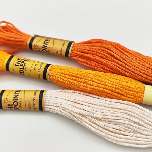 Howie's Needlepoint Needlepoint Kits, 18CT Printed Embroidery Pattern Starter Kits, Stamped Patterns Canvas Kits(Orange Peppermint,4x4inch) - color: Orange Peppermint
