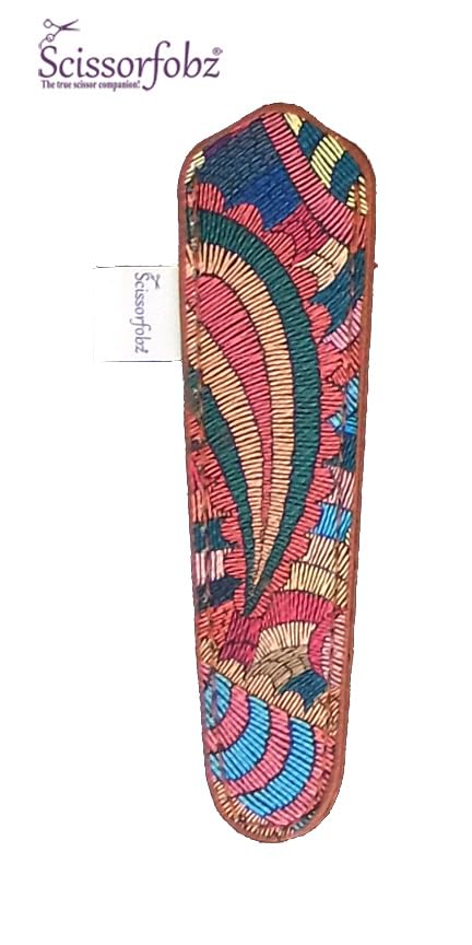 Designer Scissors Sheaths Shears Protective Covers-For Small Embroidery Scissors - Rustic Multicolor Paisley Design-#SS-296 - color: Rustic Multi Paisley, size: Single Small Size