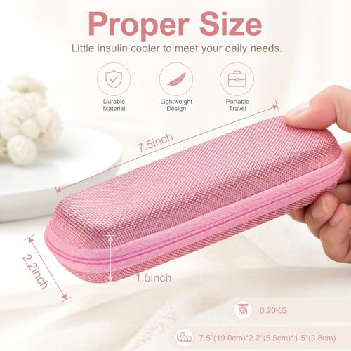 sijidou Insulin Cooler Travel Case, Portable Insulin Travel Case, Insulin Cooling Cases Insulated Organizer for Insulins Pens (Pink) - color: Pink